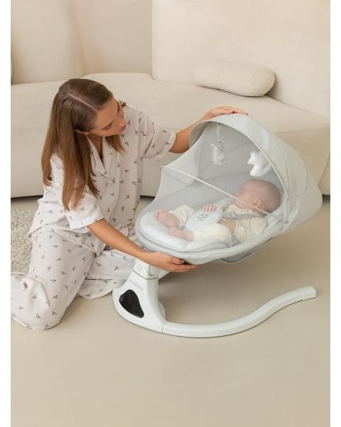 Электронные качели детские Amarobaby Funny swing, бежевый