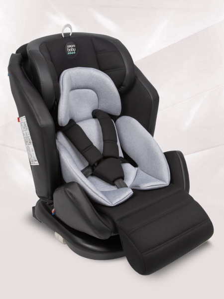 Автокресло детское AMAROBABY Favorite ISOFIX с усиленной боковой поддержкой, группа 0+/1/2/3, (чёрный/серый)