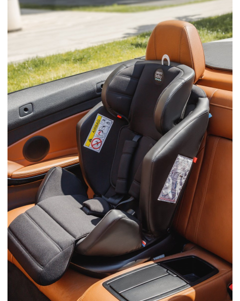 Автокресло детское AMAROBABY Favorite ISOFIX с усиленной боковой поддержкой, группа 0+/1/2/3, (чёрный/серый)