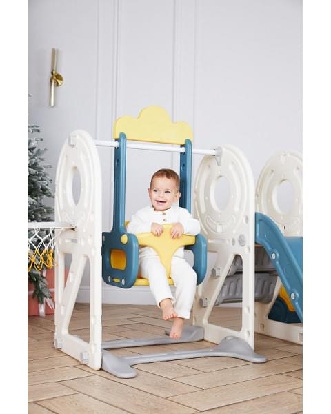 Игровой комплекс с горкой и качелями UNIX Kids Bus 171 см Yellow