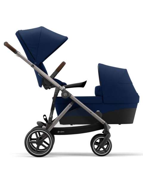 Прогулочная коляска для двойни Cybex Gazelle S шасси Taupe, Soho Grey (Серый)