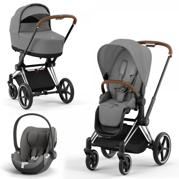 Cybex Priam IV шасси Chrome Brown, Mirage Grey (Серый) + Cloud T i-Size