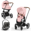 Cybex Priam IV шасси Chrome Brown, Peach Pink (Розовый) + Cloud T i-Size