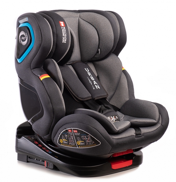 Автокресло Peppy Urban Isofix Iron (0-36) с рождения до 12 лет