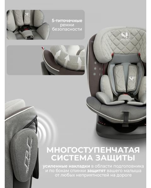Автокресло группа 0123 (0-36) Sweet Baby Crosstour HB636 360 SPS Isofix Grey
