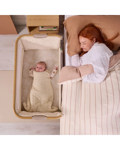 Колыбель приставная Tutti Bambini CoZee Air 2 с колесами Toasted Oak/Sand