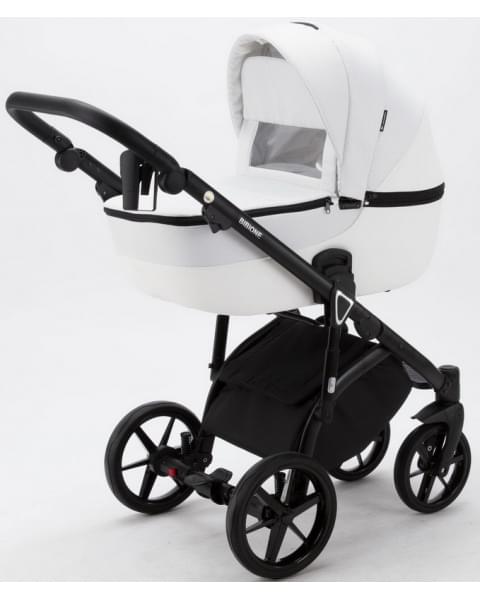 Детская коляска Adamex Bibione 3 в 1 BI-PS76 (БЕЛАЯ РОГОЖКА+БЕЛ.КОЖА)
