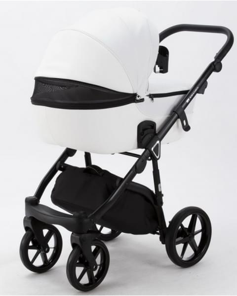Детская коляска Adamex Bibione 3 в 1 BI-PS76 (БЕЛАЯ РОГОЖКА+БЕЛ.КОЖА)