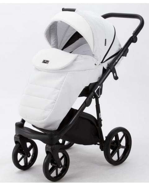 Детская коляска Adamex Bibione 3 в 1 BI-PS76 (БЕЛАЯ РОГОЖКА+БЕЛ.КОЖА)