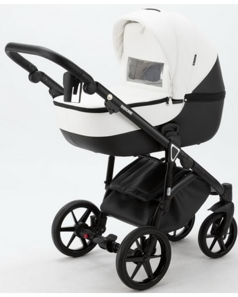 Детская коляска Adamex Bibione Deluxe 3 в 1 BI-SD01 (БЕЛ+ЧЕРН.КОЖА)