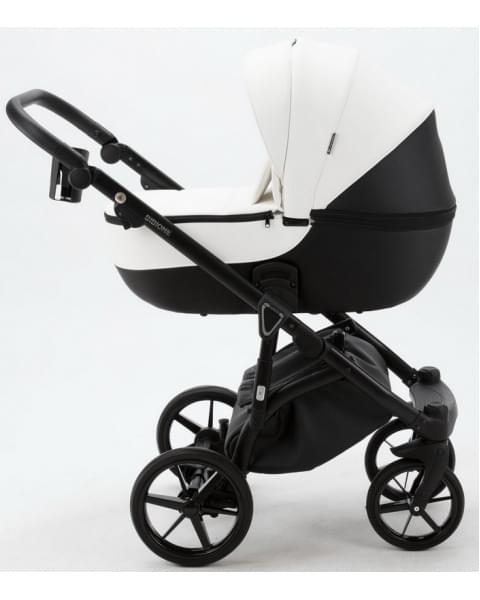 Детская коляска Adamex Bibione Deluxe 3 в 1 BI-SD01 (БЕЛ+ЧЕРН.КОЖА)