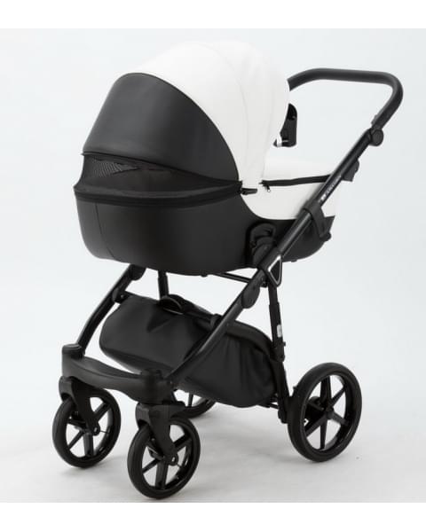 Детская коляска Adamex Bibione Deluxe 3 в 1 BI-SD01 (БЕЛ+ЧЕРН.КОЖА)