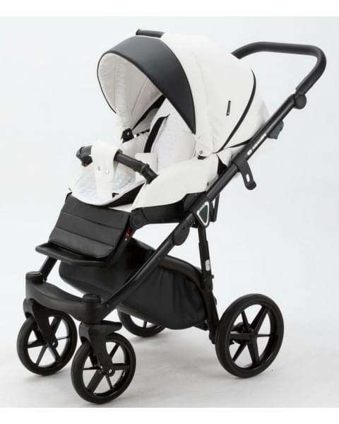 Детская коляска Adamex Bibione Deluxe 3 в 1 BI-SD01 (БЕЛ+ЧЕРН.КОЖА)