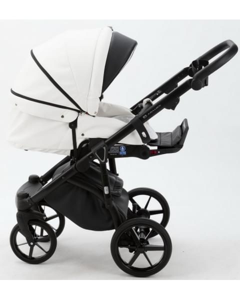 Детская коляска Adamex Bibione Deluxe 3 в 1 BI-SD01 (БЕЛ+ЧЕРН.КОЖА)