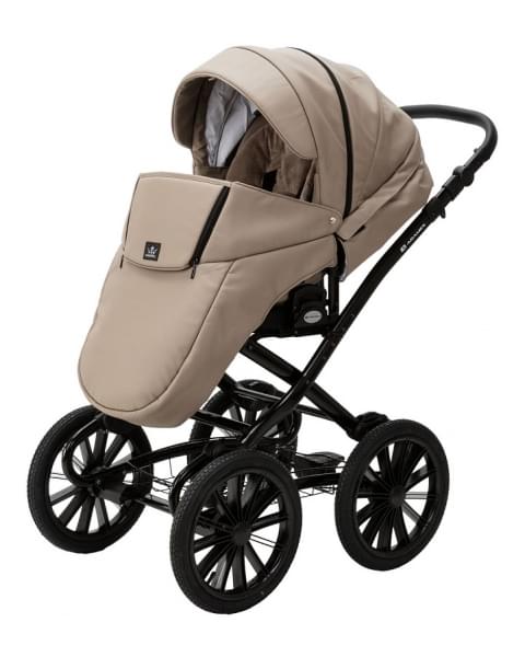 Детская коляска Adamex Chantal Retro Deluxe 2 в 1 C-SA09 (Т.БЕЖЕВАЯ КОЖА)