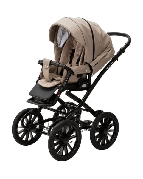 Детская коляска Adamex Chantal Retro Deluxe 2 в 1 C-SA09 (Т.БЕЖЕВАЯ КОЖА)