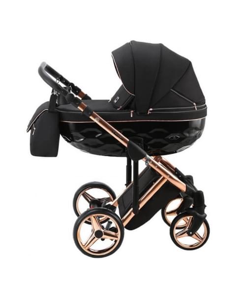 Детская коляска Adamex Chantal Special Edition 2 в 1 C8 (ЧЕРН+ЧЕРН.РИФЛЕН.ДНО+БРОНЗА РАМА)