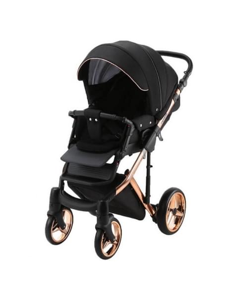 Детская коляска Adamex Chantal Special Edition 2 в 1 C8 (ЧЕРН+ЧЕРН.РИФЛЕН.ДНО+БРОНЗА РАМА)