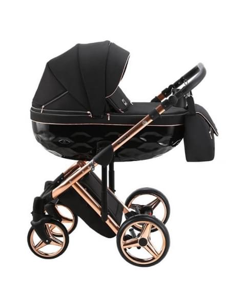 Детская коляска Adamex Chantal Special Edition 2 в 1 C8 (ЧЕРН+ЧЕРН.РИФЛЕН.ДНО+БРОНЗА РАМА)