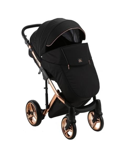 Детская коляска Adamex Chantal Special Edition 2 в 1 C8 (ЧЕРН+ЧЕРН.РИФЛЕН.ДНО+БРОНЗА РАМА)