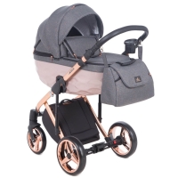Детская коляска Adamex Chantal Star Collection 3 в 1 STAR004 серый+роз.золото