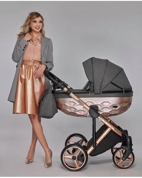 Детская коляска Adamex Chantal Star Collection 3 в 1 STAR004 серый+роз.золото