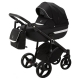 Детская коляска Adamex Cortina 3 в 1 CT-221 (ЧЁРН+ЧЕРН.КОЖА+БЕЛ.ОТДЕЛКА)