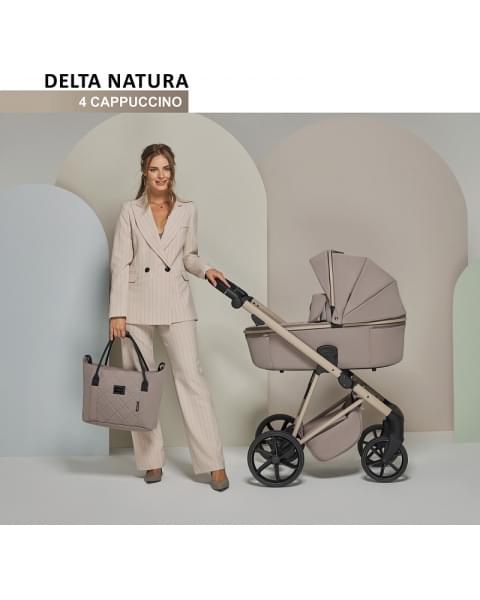 Детская коляска Adamex Delta Natura 2 в 1 DN-4-CAPPUCCINO (КАПУЧИНО)