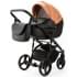 Детская коляска Adamex Lanti Deluxe 2 в 1 LN-SD109 (КАРАМЕЛЬ.КОЖА + ЧЕРН. КОЖА)
