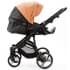 Детская коляска Adamex Lanti Deluxe 2 в 1 LN-SD109 (КАРАМЕЛЬ.КОЖА + ЧЕРН. КОЖА)