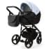 Детская коляска Adamex Lanti Deluxe 2 в 1 LN-SD112 (ГОЛУБАЯ КОЖА + ЧЕРН.КОЖА)