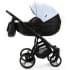 Детская коляска Adamex Lanti Deluxe 2 в 1 LN-SD112 (ГОЛУБАЯ КОЖА + ЧЕРН.КОЖА)