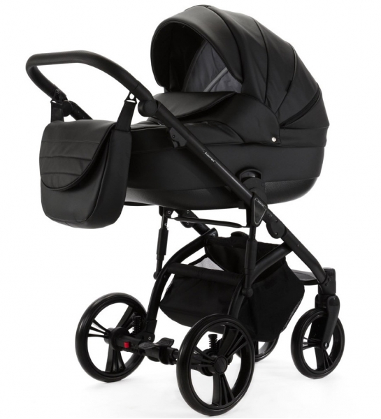 Детская коляска Adamex Lanti Deluxe 3 в 1 LN-SA2 (ЧЕРНАЯ КОЖА)