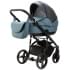 Детская коляска Adamex Lanti Deluxe 3 в 1 LN-SD42 (Т. СЕРАЯ. КОЖА + СЕРО-ГОЛУБ.КОЖА)