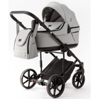 Детская коляска Adamex Locco Light Deluxe 3 в 1 LL-SA03 (СВ.СЕРАЯ КОЖА)