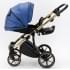 Детская коляска Adamex Lumi Air SE Deluxe 2 в 1 L-SM503 (СИН.ПЕРЛ.КОЖА+ЗОЛОТО РАМА)