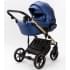 Детская коляска Adamex Lumi Air SE Deluxe 2 в 1 L-SM503 (СИН.ПЕРЛ.КОЖА+ЗОЛОТО РАМА)