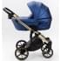 Детская коляска Adamex Lumi Air SE Deluxe 2 в 1 L-SM503 (СИН.ПЕРЛ.КОЖА+ЗОЛОТО РАМА)