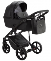 Детская коляска Adamex Mobi Deluxe 2 в 1 M-SA02 (ЧЕРНАЯ КОЖА)