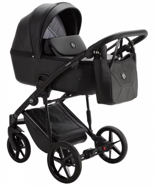 Детская коляска Adamex Mobi Deluxe 2 в 1 M-SA02 (ЧЕРНАЯ КОЖА)