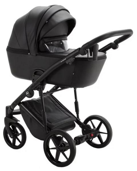 Детская коляска Adamex Mobi Deluxe 2 в 1 M-SA02 (ЧЕРНАЯ КОЖА)