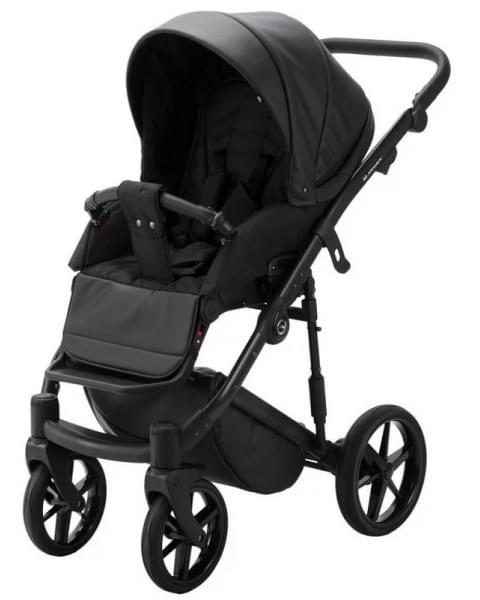 Детская коляска Adamex Mobi Deluxe 2 в 1 M-SA02 (ЧЕРНАЯ КОЖА)