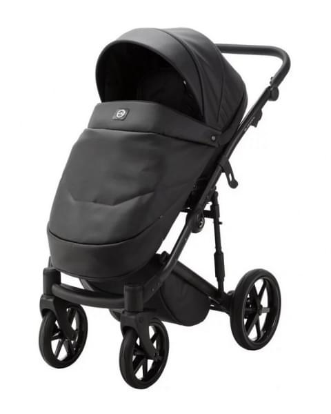 Детская коляска Adamex Mobi Deluxe 2 в 1 M-SA02 (ЧЕРНАЯ КОЖА)