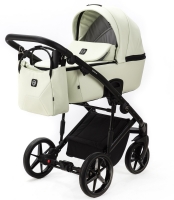 Детская коляска Adamex Mobi Deluxe 2 в 1 M-SA25 (МОЛОЧНЫЙ КОЖА)