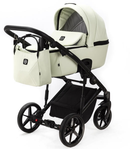 Детская коляска Adamex Mobi Deluxe 2 в 1 M-SA25 (МОЛОЧНЫЙ КОЖА)