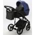 Детская коляска Adamex Mobi Deluxe 2 в 1 M-SD13 (СИНИЙ ПЕРЛ+ЧЕРНАЯ КОЖА)