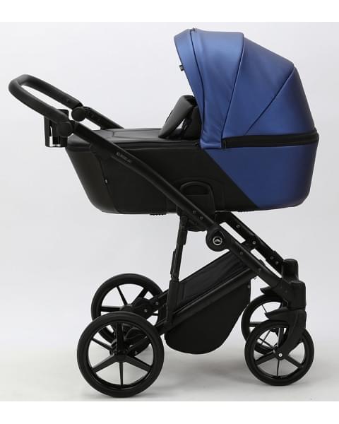 Детская коляска Adamex Mobi Deluxe 2 в 1 M-SD13 (СИНИЙ ПЕРЛ+ЧЕРНАЯ КОЖА)