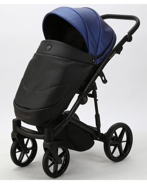 Детская коляска Adamex Mobi Deluxe 2 в 1 M-SD13 (СИНИЙ ПЕРЛ+ЧЕРНАЯ КОЖА)
