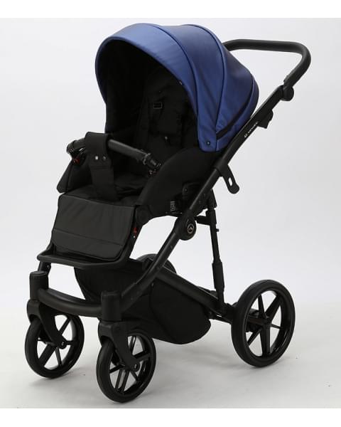 Детская коляска Adamex Mobi Deluxe 2 в 1 M-SD13 (СИНИЙ ПЕРЛ+ЧЕРНАЯ КОЖА)