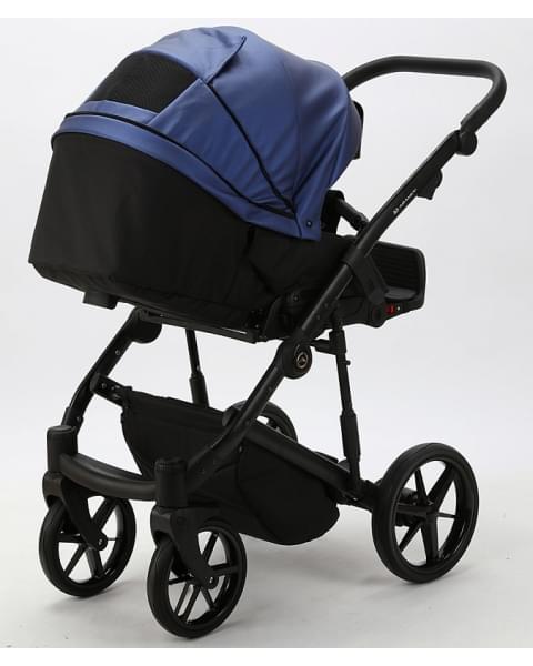Детская коляска Adamex Mobi Deluxe 2 в 1 M-SD13 (СИНИЙ ПЕРЛ+ЧЕРНАЯ КОЖА)